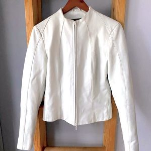 Danier White Leather Jacket